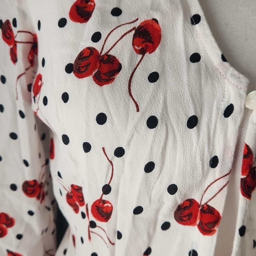 Topshop Cherry Polka Dot Blouse - Picture 6 of 7